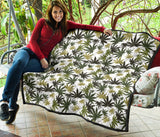Canabis Marijuana Weed Pattern Print Design 05 Premium Quilt