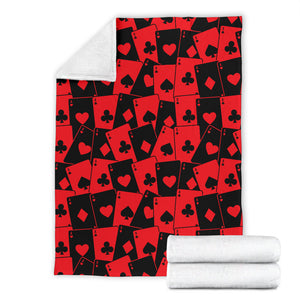 Casino Cards Suits Pattern Print Design 02 Premium Blanket