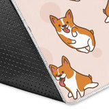 Cute Corgis Pattern Pink Background Area Rug