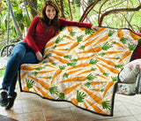 Carrot Pattern Print Design 01 Premium Quilt