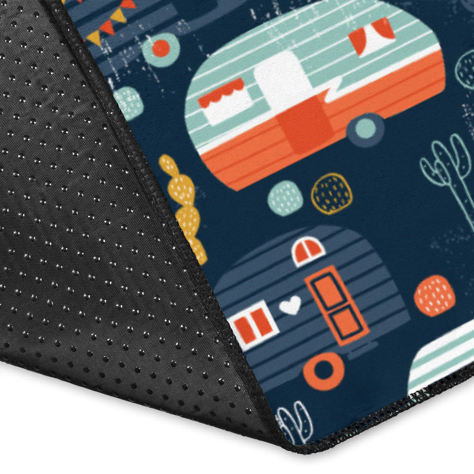 Camper Van Pattern Print Design 05 Area Rug
