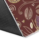 Coffee Bean Flower Pattern Area Rug