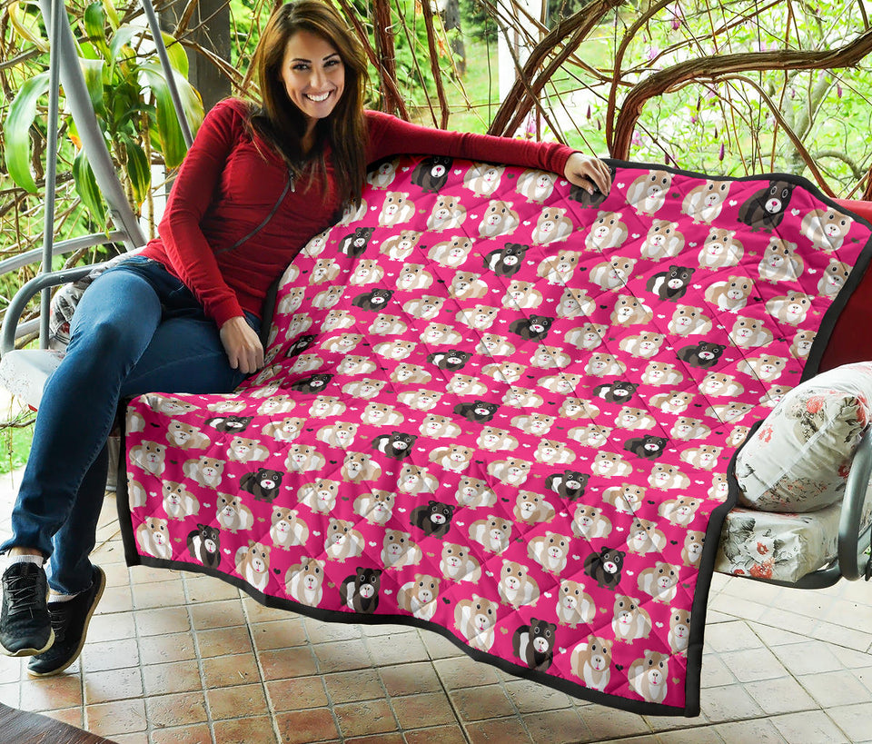 Guinea Pig Pattern Print Design 01 Premium Quilt