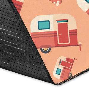 Camper Van Pattern Print Design 03 Area Rug