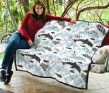 Cute Dolphins Childish Style Pattern Premium Quilt