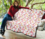 Giraffe Pattern Print Design 03 Premium Quilt