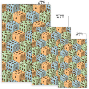Dice Pattern Print Design 05 Area Rug