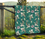 Koi Fish Carp Fish Lotus Pattern Premium Quilt