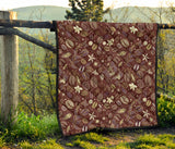 Coffee Bean Flower Pattern Premium Quilt