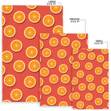 Oranges Pattern Red Background Area Rug