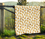 Golden Retriever Pattern Print Design 05 Premium Quilt