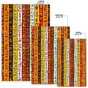 Egypt Hieroglyphics Pattern Print Design 01 Area Rug