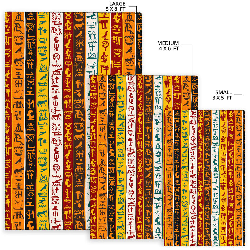 Egypt Hieroglyphics Pattern Print Design 01 Area Rug