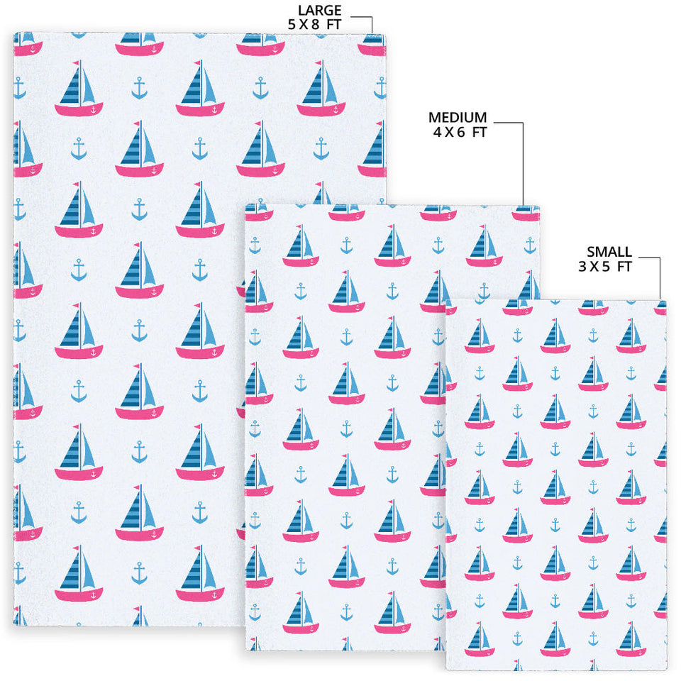Sailboat Anchor Pattern Area Rug