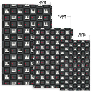 Piano Pattern Print Design 05 Area Rug