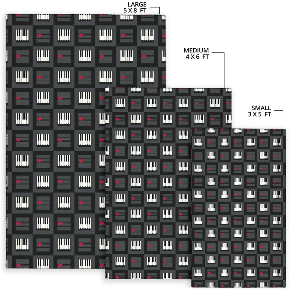Piano Pattern Print Design 05 Area Rug