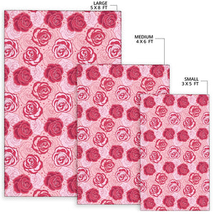 Rose Pattern Print Design 02 Area Rug