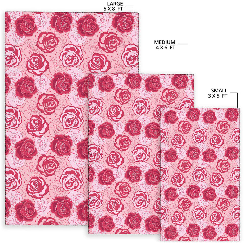 Rose Pattern Print Design 02 Area Rug