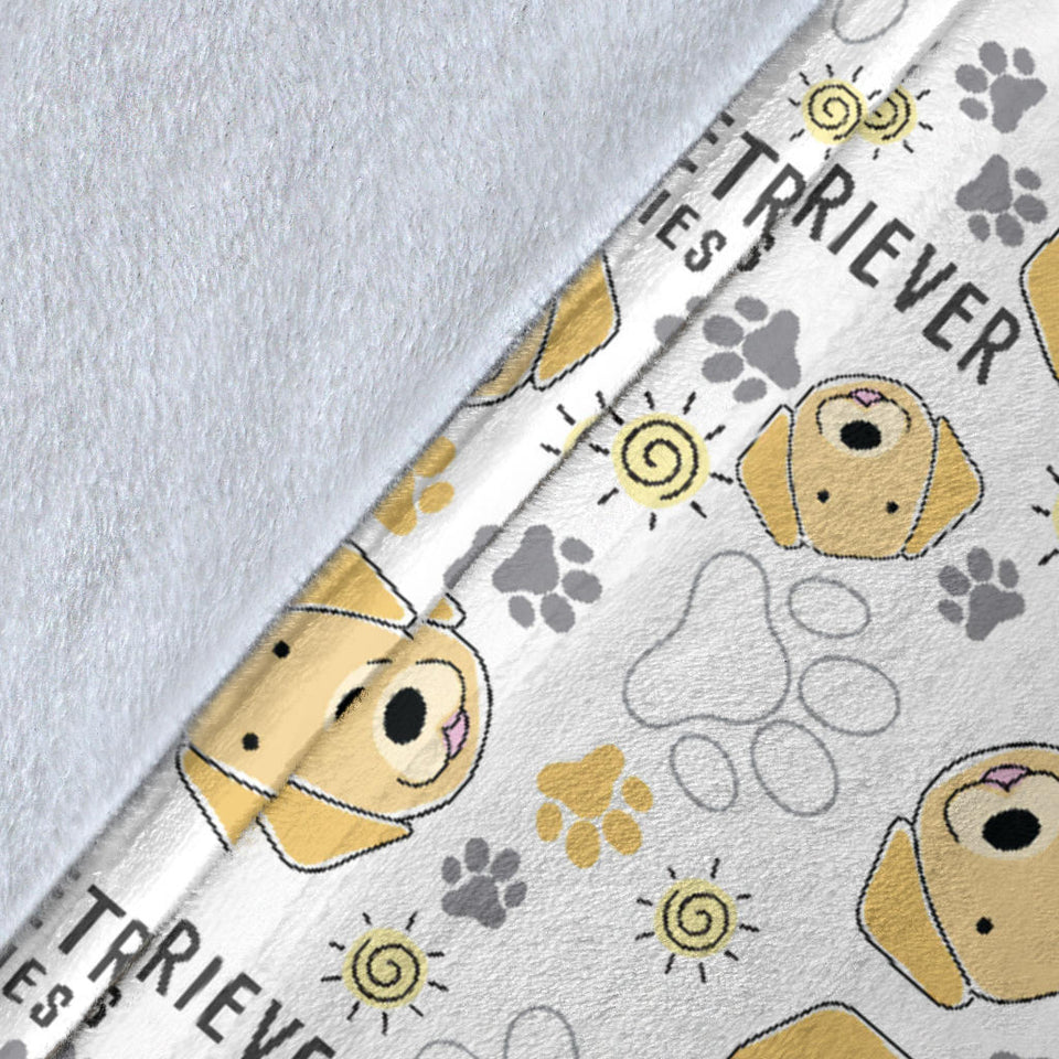 Golden Retriever Pattern Print Design 04 Premium Blanket
