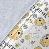 Golden Retriever Pattern Print Design 04 Premium Blanket