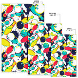 Watercolor Bowling Ball Pins Area Rug