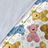 Teddy Bear Pattern Print Design 01 Premium Blanket
