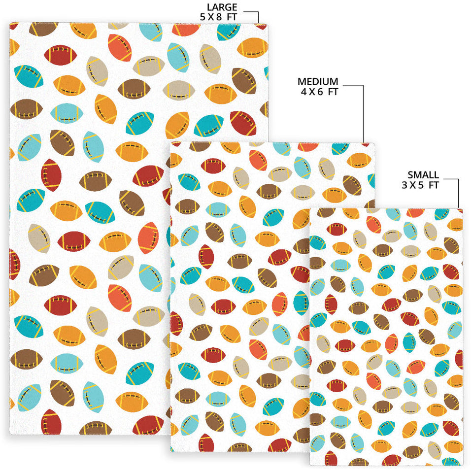 Colorful American Football Ball Pattern Area Rug