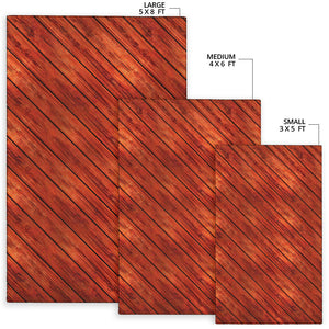 Wood Printed Pattern Print Design 03 Area Rug