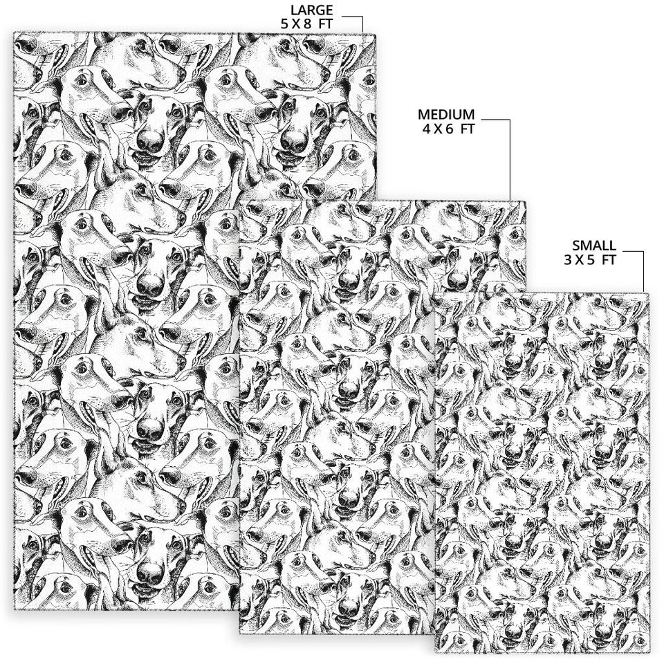 Greyhound Pattern Print Design 01 Area Rug