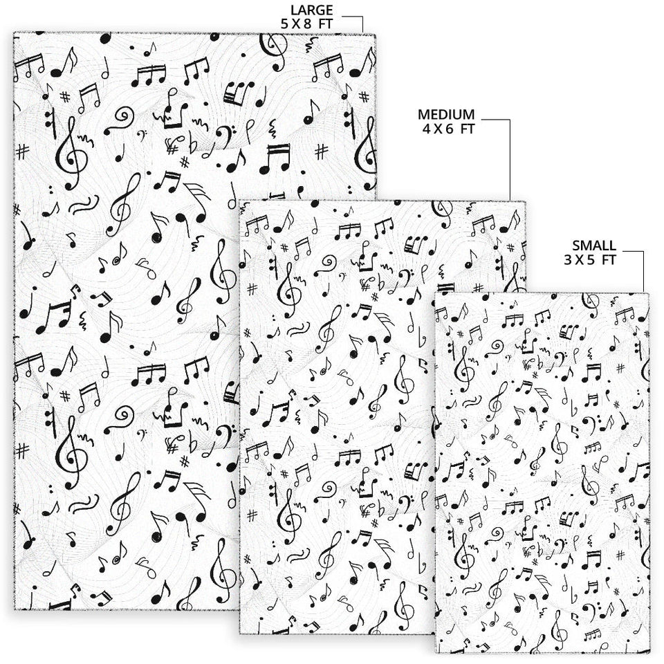 Music Notes Pattern Print Design 04 Area Rug