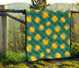 Sun Green Background Premium Quilt