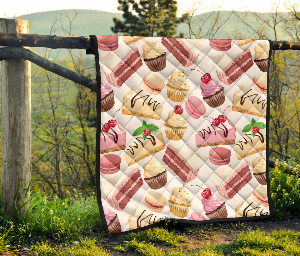 Cake Cupcake Sweets Pattern Premium Quilt
