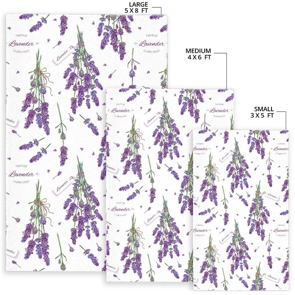Lavender Flower Design Pattern Area Rug