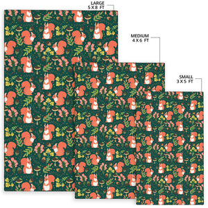 Squirrel Pattern Print Design 03 Area Rug