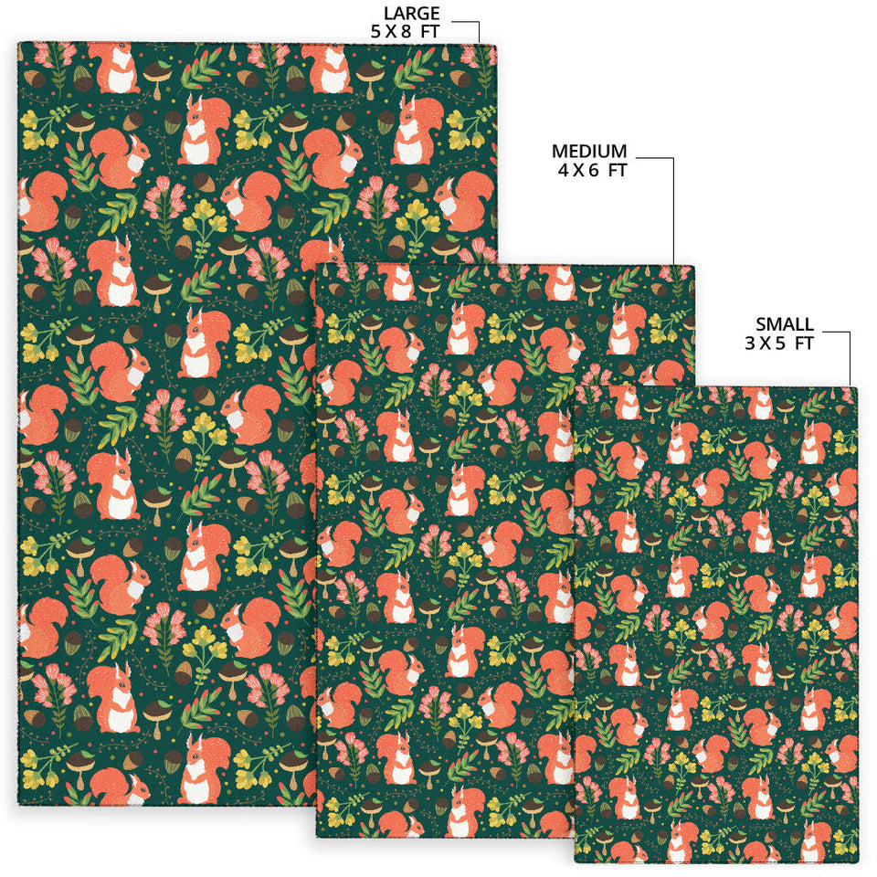 Squirrel Pattern Print Design 03 Area Rug