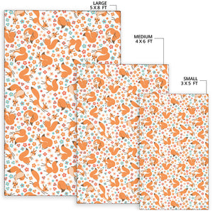 Squirrel Pattern Print Design 05 Area Rug