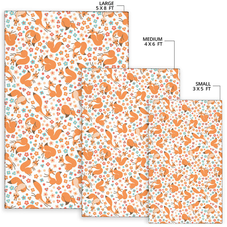 Squirrel Pattern Print Design 05 Area Rug