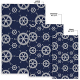 Nautical Steering Wheel Design Pattern Area Rug