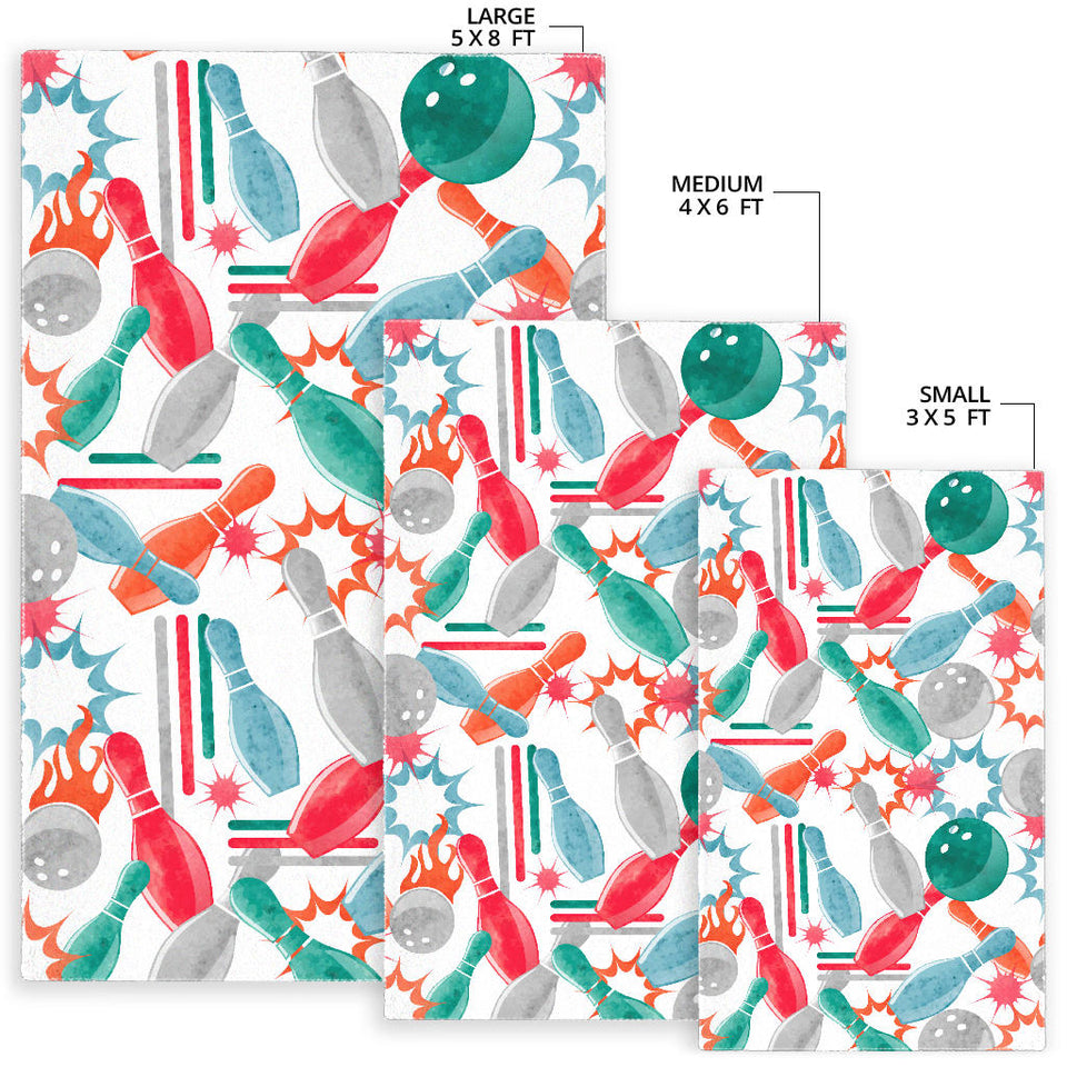 Watercolor Bowling Pattern Area Rug