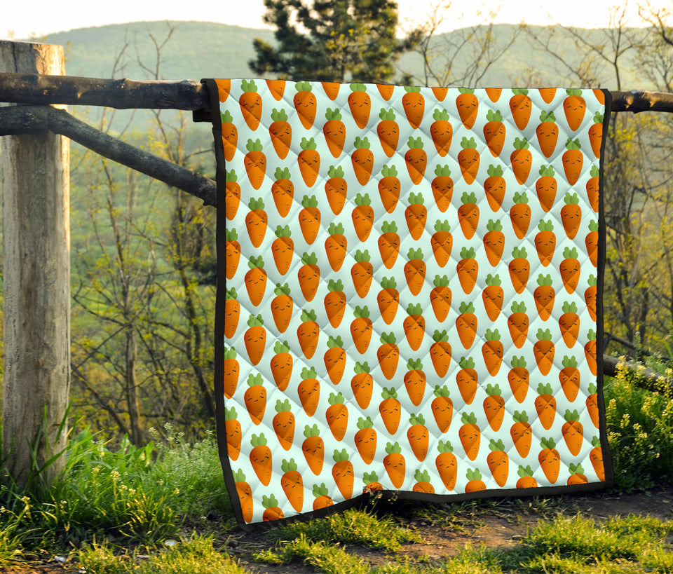 Carrot Pattern Print Design 03 Premium Quilt