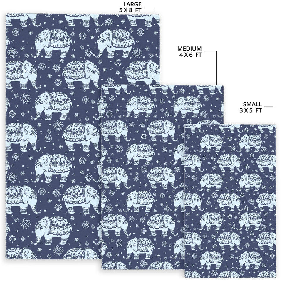 Elephant Tribal Design Pattern Area Rug