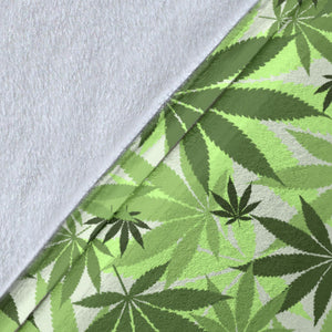 Canabis Marijuana Weed Pattern Print Design 01 Premium Blanket