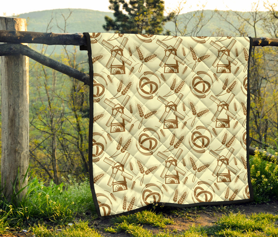 Windmill Wheat Pattern Premium Quilt