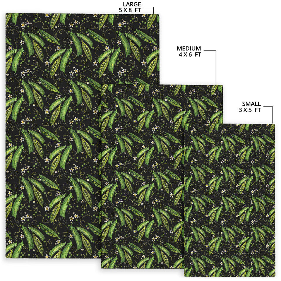 Green Peas Pattern Print Design 02 Area Rug