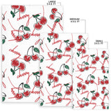 Hand Drawn Cherry Pattern Area Rug