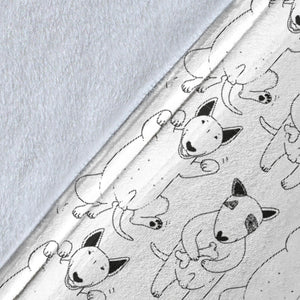 Bull Terrier Pattern Print Design 02 Premium Blanket