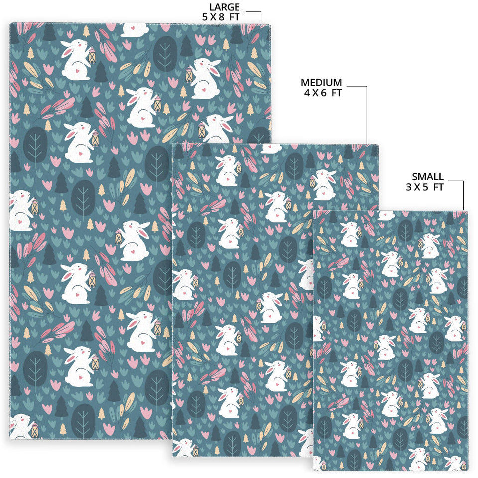 Cute Rabbit Pattern Area Rug