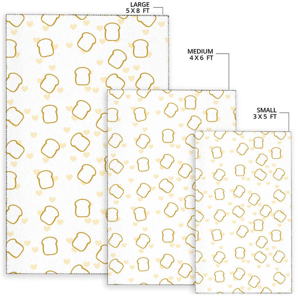 Bread Toast Pattern Print Design 01 Area Rug