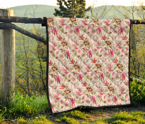 Swallow Pattern Print Design 01 Premium Quilt