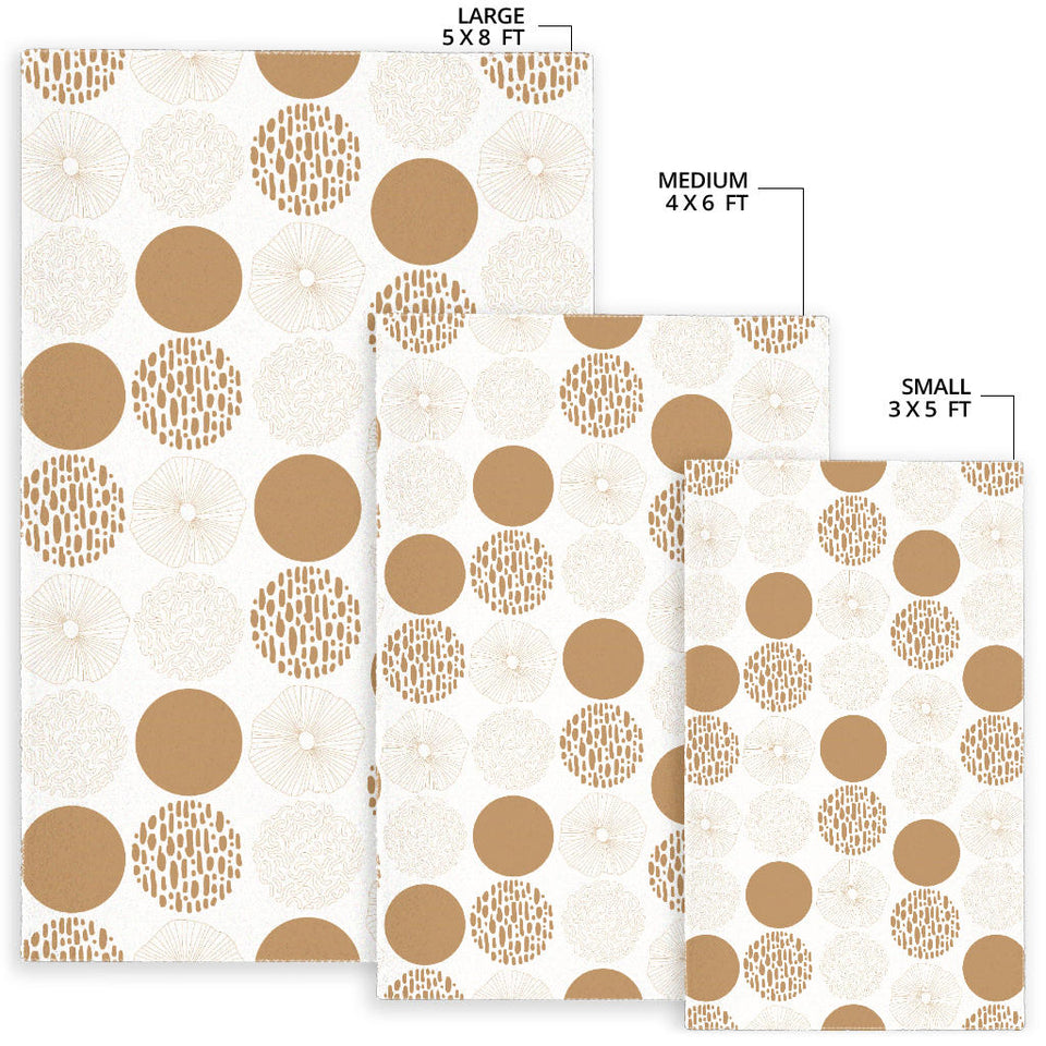 Gold Texture Mushroom Pattern Area Rug